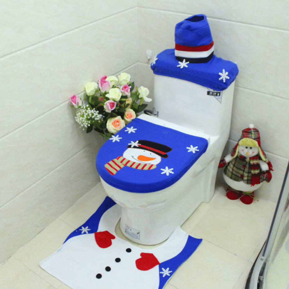 Новогодние украшения-чехлы для туалета купить на Алиэкспресс
